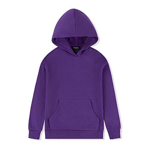 Alaviking Kids Soft Brushed Fleece Hooded Sweatshirts Active Pullover Hoodie For Boys And Girls 3-12 Years (Purple-Xl) #TOP27