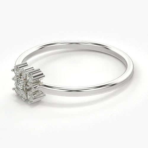 Image of Sterling Silver & Certified Lab Grown Diamond 0.09cts | Ring For Women /Girls | Stylish & Elegant | VGR0398