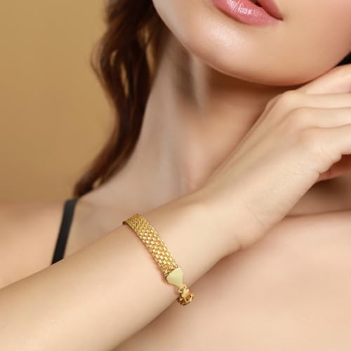 Gold Bracelet 14K Gold Bracelets for Women Trendy Modern Classic Mesh Charm Bracelets for Women Mesh Link Bracelet 6.5/7/7.5/8/9in2