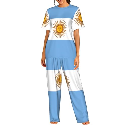 Pyjama femme drapeau argentin vêtement de nuit fluide grandes tailles