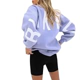 Backprint Pullover Damen Mit Aufdruck Oversized Y2k Oberteile Langarmshirt Tops Sport Gym Athletic Sweatshirt Baggy Soft Baumwolle Freizeit Sport Streetwear Sweatjacke Langarm Oberteile Tops