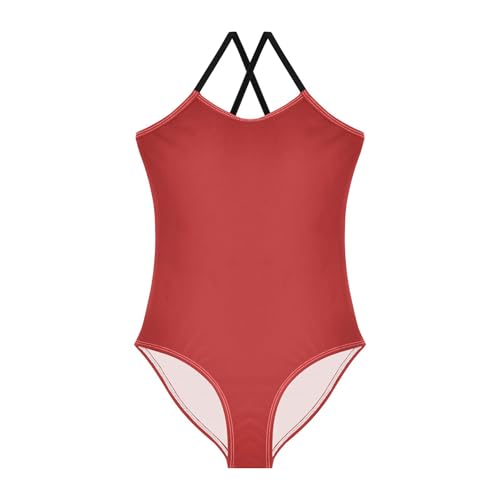 Fire Brick Girls' One Piece Swimsuits Beach Swimwear Bathing Suit for Beach 3-10 Years