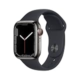 Apple Watch Series 7（GPS + Cellularモデル）- 41mmグラファイトステンレススチールケースとミッドナイトスポーツバンド - レギュラー