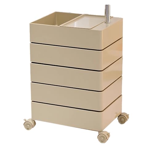 Yajuer Night Stand, Tall Nightstand with Open Storage Nightstand, Bedside Table with Drawer Open Shelf, Vertical Bedside End Table for Living Room(Khaki)