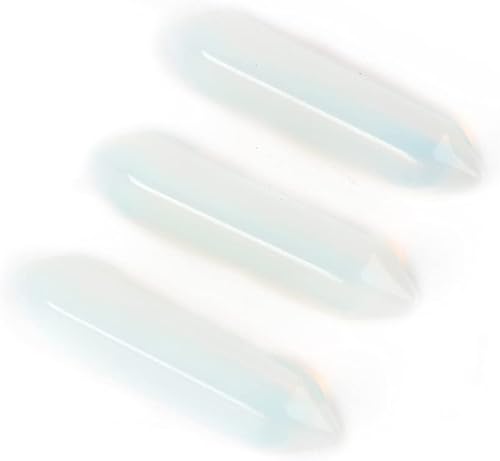 YGLINE Juego de varitas de cristales curativos opalita de 1,2 pulgadas, piedras preciosas de cristal reiki, chakra, piedra facetada, prisma, terapia