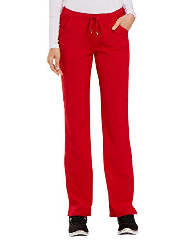HeartSoul Women Scrubs Pant Low Rise Drawstring HS025, M, Red