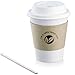 KTOB [100 pack] 12 oz Compostable Coffee Cups with Lids, Kraft Sleeves and Wooden Stirrer Sticks, Eco Friendly Disposable White Paper Cups Combo for Hot Beverage 1