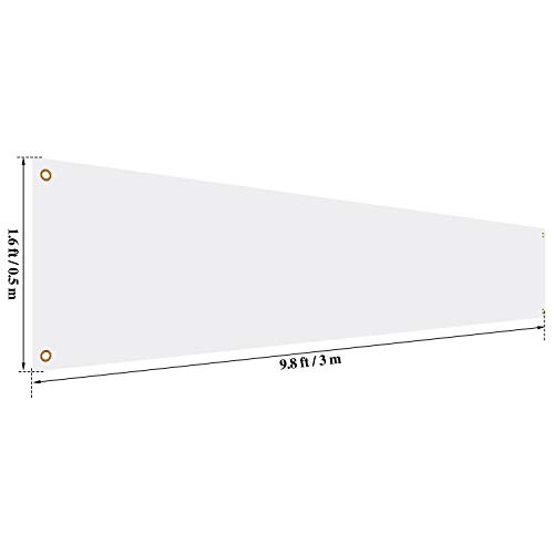 Image of Zonon Large Blank Banners And Signs Polyester Oxford Cloth Sublimation Banner To Decorate With Hanging Rope For Indoor Wall Outdoor Easy Hang Diy Signs For Business Office(White,1.6 x 9.8 Feet)
