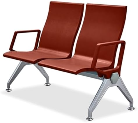 Yellow Waiting Room Chairs, 2-Seater Polyurethane Lobby Bench with Arms, Comfortable Seating for Office, Airport, Bank, Hospital, Barbershop - Durable & Stylish