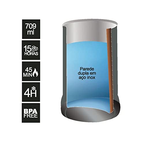 TERMOPRO Caneca Térmica para Cerveja 709ml Preto