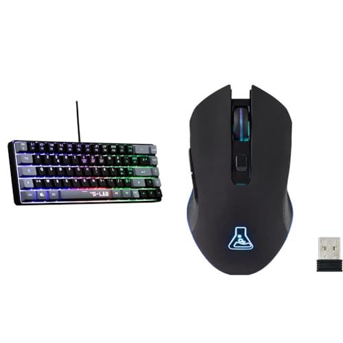 The G-Lab Keyz Hydrogen, Clavier Gamer 60%, Clavier Semi-mécanique Filaire Azerty & Kult Helium Wireless Souris Gamer RGB sans Fil Pc Gamer, Rechargeable 3200...