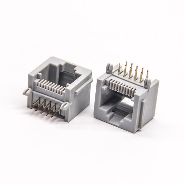 30PCS RJ50 10P10C Right Angled Gray Plastic Modular Connector Unshielded Without LED