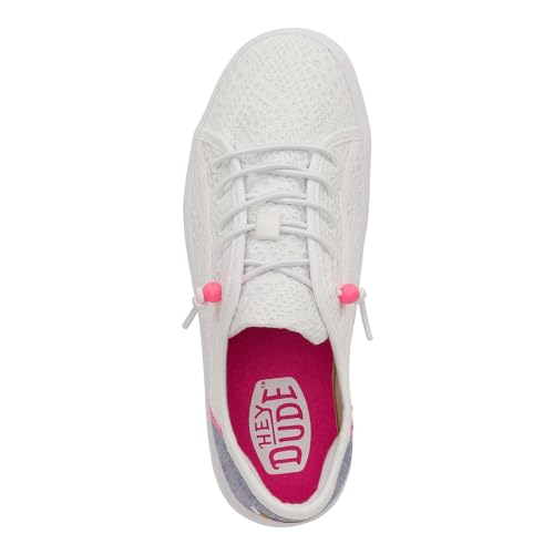 Image of Hey Dude Cody (LTT) Craft Linen Women's Shoes, Crafted Mix Eyelet White, Size 7