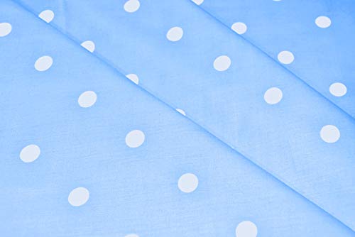 Image of Haus & Kinder 100% Cotton Kids Bedsheet for Bed, 1 Bedsheet Cotton (88 x 57 Inches) with 1 Pillow Cover| 186 TC Candy Polka (Blue)