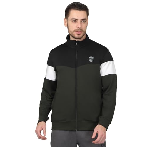 Image of Cantabil Solid Green Full Sleeves Mock Neck Regular Fit Men's Casual Jacket | Casual Winter Jackets for Men | Mens Jackets for Winter Wear (P MJKT00293)