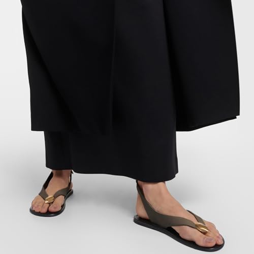 Image of Flat Sandals for Women Strappy Sandals Comfortable Dressy Beach Flip Flop Slides Thong Sandals for Women with Metal Circular