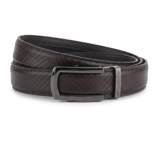 Image of HAYES LONDON Leather Ratchet Belt for Men | Adjustable No-Holes | Customizable Fit, Stylish & Effortless Buckle | Formal & Casual Wear Belts