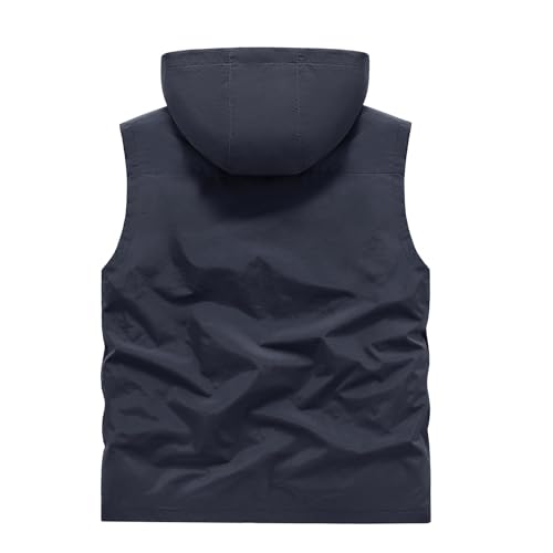 Image of Lightweight Outdoor Vest Jacket for Men, Windbreaker for Golf, Safari, Travel, Fishing, Hiking