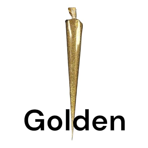 Image of Colorful Glitter Liquid Paste Cones for Arts & Crafts Material, Lippan Art and Decorative Purposes Pack of 8 Cones (Golden)