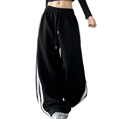 Pantalones de chándal Y2K para mujer, holgados, con rayas