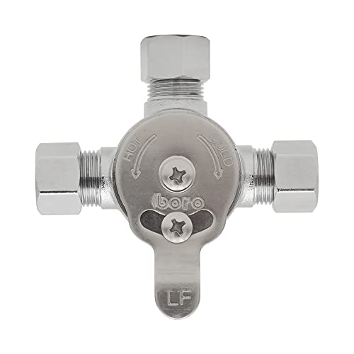 HYDRO MASTER Mechanical Water Mixing Valve, 3/8" Compression Fittings on inlets and Outlet