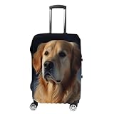 JTKBNVM Golden Retriever Luggage Covers Tsa Approved Suitcase Cover Elastic Washable Luggage Sleeve Carry on Cover Protector Anti-Scratch Suitcase Protector Fits 19-30 Inch Case(L)