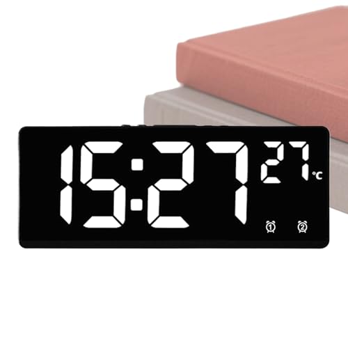 Reloj despertador LED para dormitorio, reloj despertador para dormir pesado, gadgets geniales, ayuda para dormir para estantes, mesa, dormitorio, mesita de noche, adultos, niños, durmientes pesados
