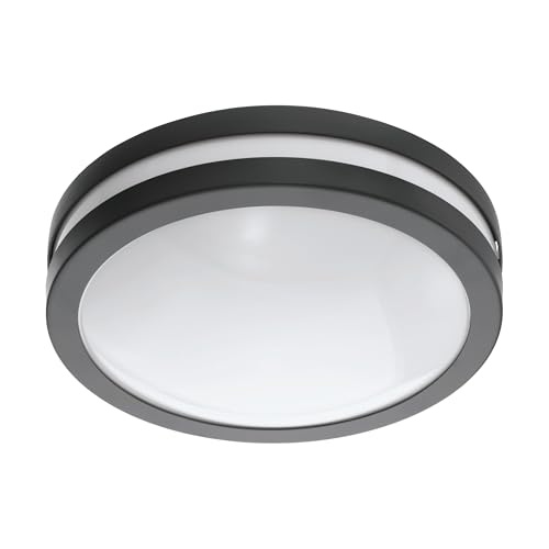 EGLO connect LED Außen-Deckenlampe Locana-C, Smart Home Außenleuchte für Wand und Decke, Deckenleuchte aus Stahl und Kunststoff, Farbe: Anthrazit,...
