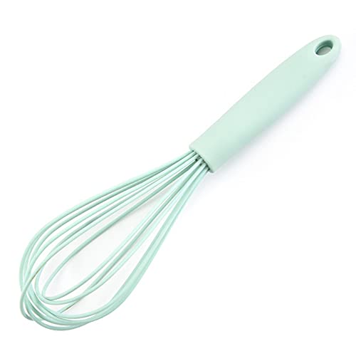Fouet de cuisine en silicone de 25,4 cm pour la cuisine, la pâtisserie, fouet, fouet, fouet à battre (vert)