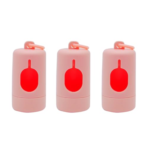 XFSRG Porta Sacchetti Cane Cacca Rosa Compatto e Elegante Dispenser Sacchetti per Escrementi con Clip per Passeggiate(Rosa)