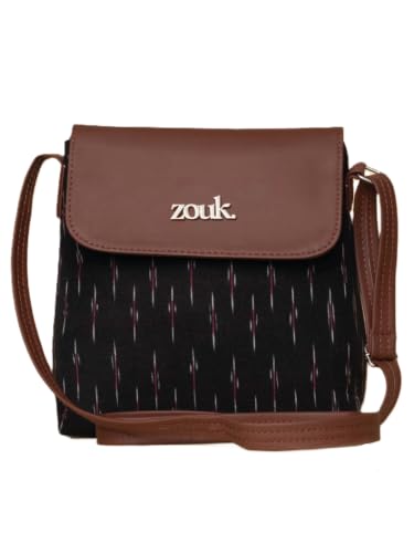 ZOUK Flap Sling Bag Ikat GreRed Print - Image 2