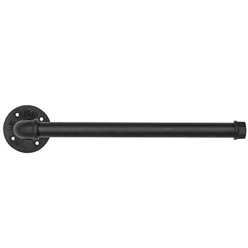 Mygift Matte Black Industrial Pipe Metal Paper Towel Holder Under Cabinet Or Wall Mounted Kitchen Towel Rack #TOP4