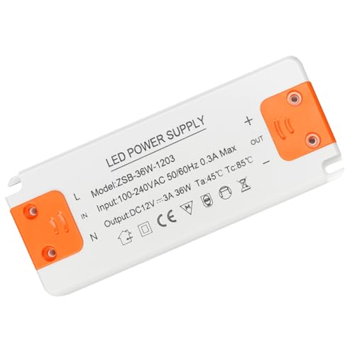 LED Trafo 12V Netzteil - Trafo 230V Auf 12V Led, 36W 3A LEd Driver Transformator Kein LED-Flimmern, Kein Transformator-Rauschen, led-Niedervolttrafo FüR G4 Mr16 Gu5.3 Halogen, 1 stüCk