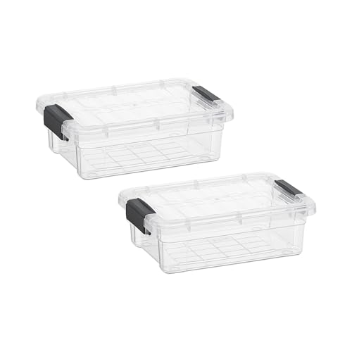 Image of Superio 1.27 Quart Clear Plastic Storage Containers with Lids, Stackable Organizer Bins, BPA-Free Storage Boxes for Home, Office, Dorm & Classroom, 2 Pack