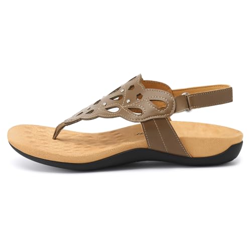 Image of Athlefit Orthopedic Sandals for Women Summer Adjustable Orthotic Thong Sandals with Arch Support