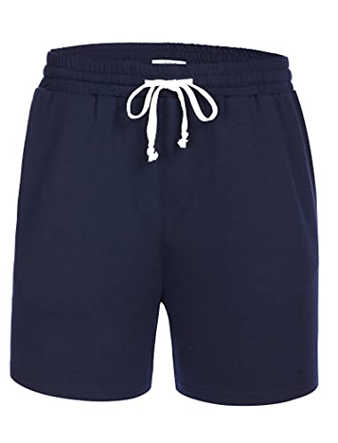 Image of Deyeek 5.5 Inch Mens Pajama Shorts Sleep Cotton Lounge PJ Lightweight Elastic Waist Drawstring Nightwear Bottom with Pockets