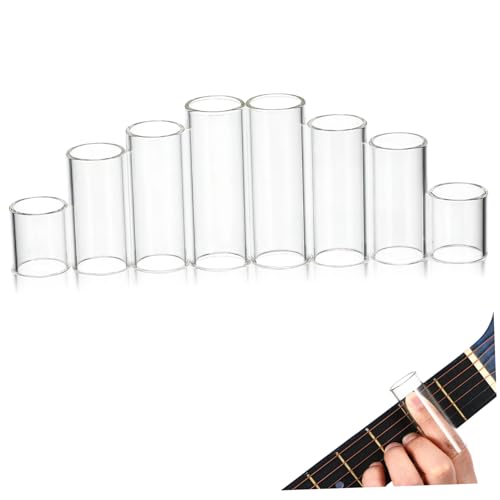 BIUDECO Glass Slides for Guitar 8pc Acoustic Guitar Accessories Finger Protectors