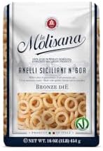 La Molisana Anellini Siciliani N°60 A Pasta, 16 oz, Premium Italian Durum Wheat Semolina, High Protein 14%, Bronze Die Cut for Sauce Grip, Authentic Al Dente Texture, Ideal for Baked Pasta & Soups, Made in Italy