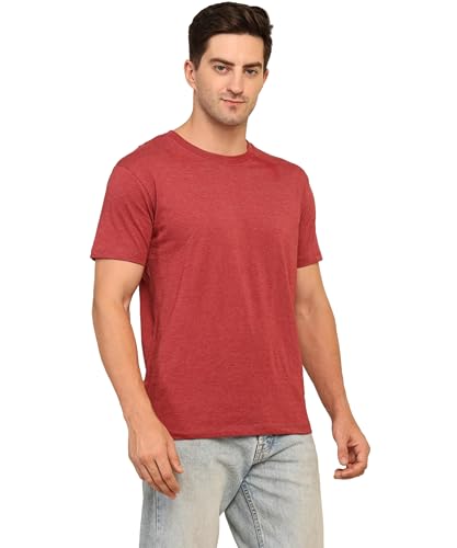 Image of Unisex Round Neck Plain T-Shirt | Combed Bio-Washed Ring Spun Cotton for Men & Women, Short Sleeves
