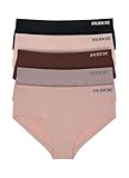 RBX Active Women's Underwear 5-Pack Seamless Hipster Panties Solid Colors Cheeky Bikini Briefs Multipack Black/Pink/Multi Ne