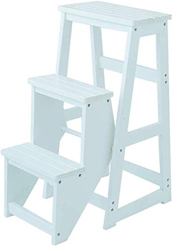 Soporte de flores multifuncion y taburetes de escalera de madera