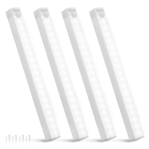 Image of iHome Rechargeable Auto Sensing Light Bars, Motion Sensor, Dimmable, Auto /Always-On Modes, Easy Installation (4-Pack 8 inch LED Light Bar)