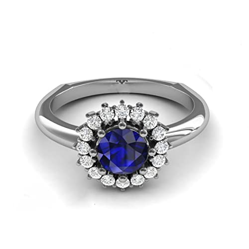 Bague de fiançailles saphir bleu argent 925 taille 47 au 70