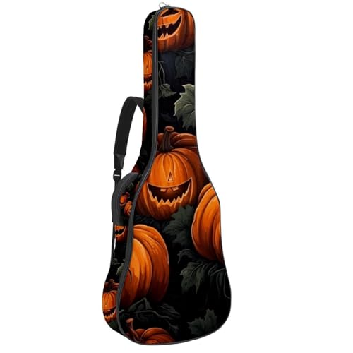 Housse de guitare électrique citrouille pour trajets et soirées Halloween