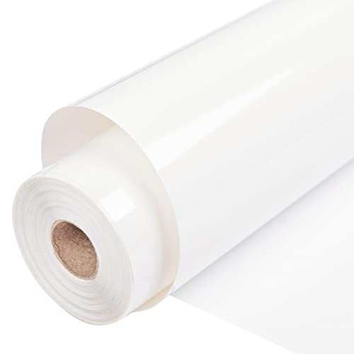 VINYL FROG White Heat Transfer Vinyl Rolls, 12" x25ft White Iron on Vinyl for Craft Cutter, White HTV Vinyl Roll for All Cutter Machine, Easy to Cut & Weed for Heat Press Design