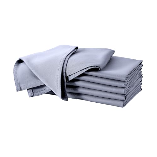 JF.kitchen® | 12 Stoffservietten mit Faltanleitung aus extra hochwertiger Baumwolle 40x40cm (Grau)