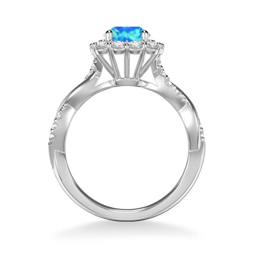 Twisted Infinity Opal Rings 1CT Opal Engagement Rings for Women with Moissanite 925 Sterling Silver 10K 14K 18K Gold October Birthstone Rings4