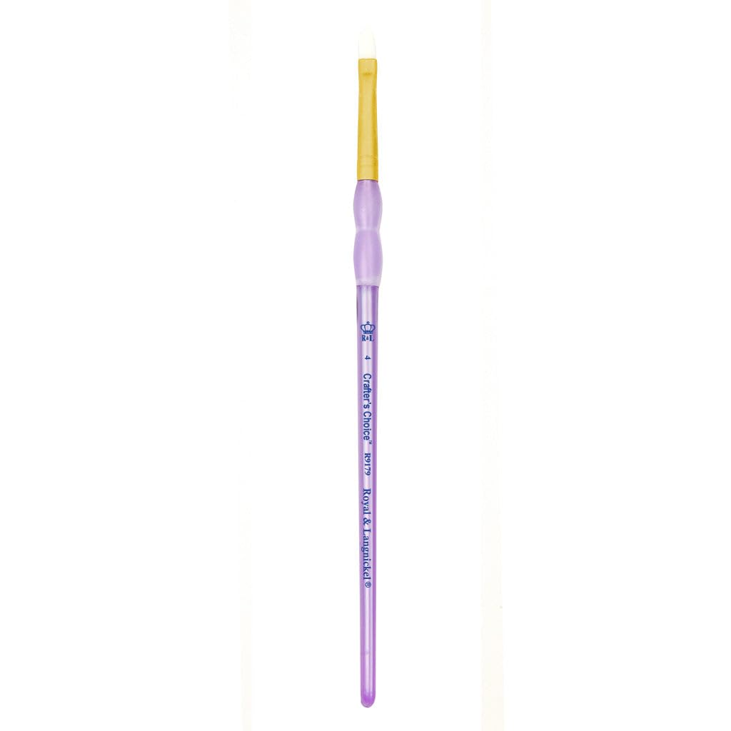 Crafter's Choice White Taklon Filbert Brush-Size 12
