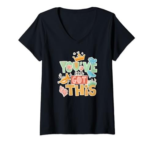 T-shirt col V Raiponce Disney Pascal pour femme en coton