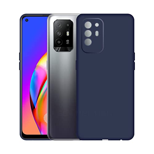Image of Case Creation Liquid TPU Silicone Cover for Oppo F19 Pro+ Soft Case,Anti-Dirty Slim Case Frosted Matte Candy TPU Raised Bezel (Splash of Color) Back Case Cover for Oppo F19 Pro+ -Navy Electric Blue